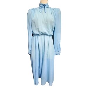 Junior Scene Vintage Sheer High Collar Long Sleeve Dress Size M